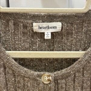 Heartloom Taupe Ribbed Button-Front Sweater